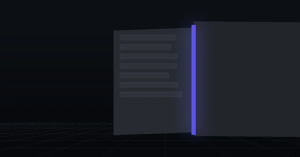 Two dark cards side by side, the front one edged with indigo light