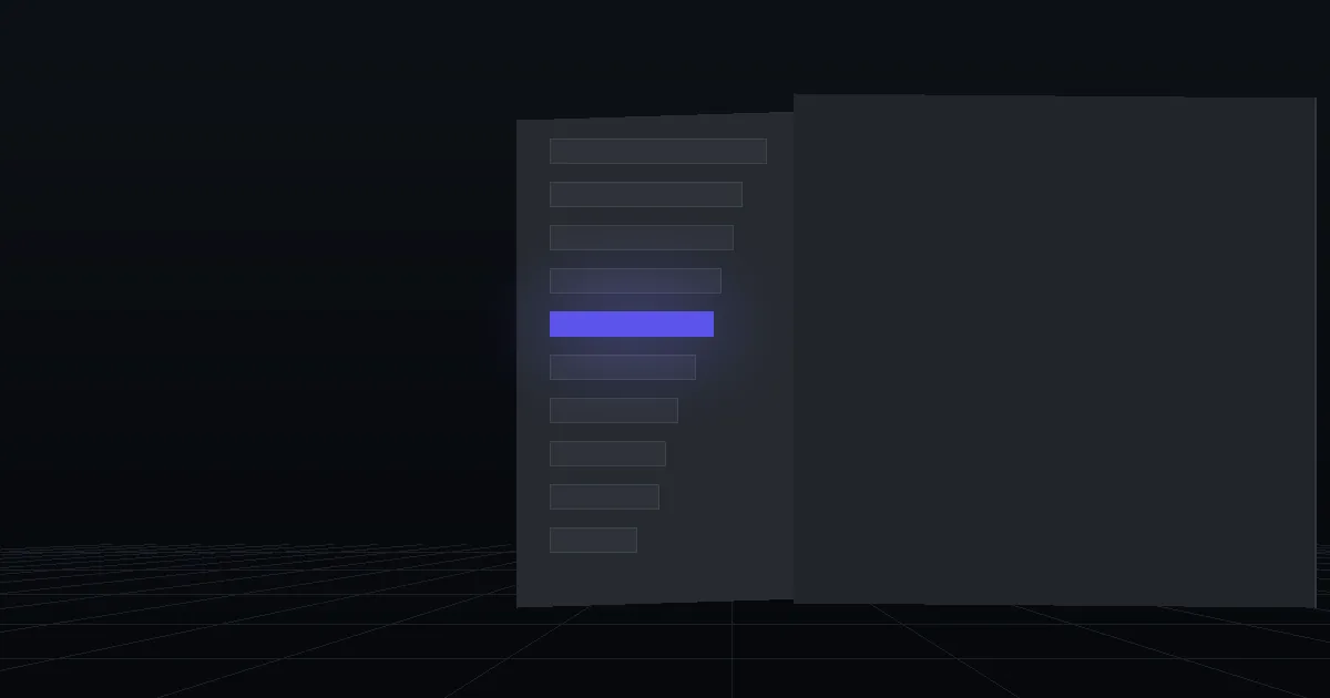 A dark panel of stacked bars in descending length, one bar lit indigo