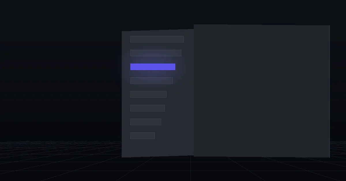 A dark panel of stacked bars in descending length, one bar lit indigo
