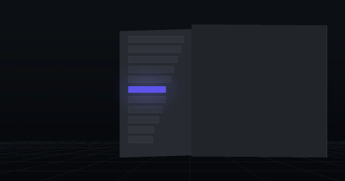 A dark panel of stacked bars in descending length, one bar lit indigo