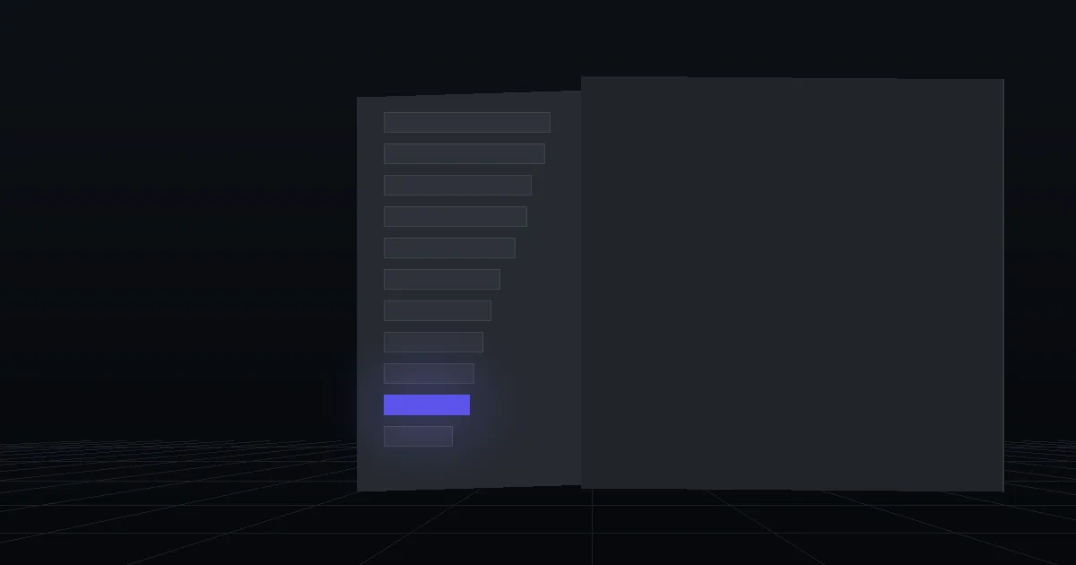 A dark panel of stacked bars in descending length, one bar lit indigo