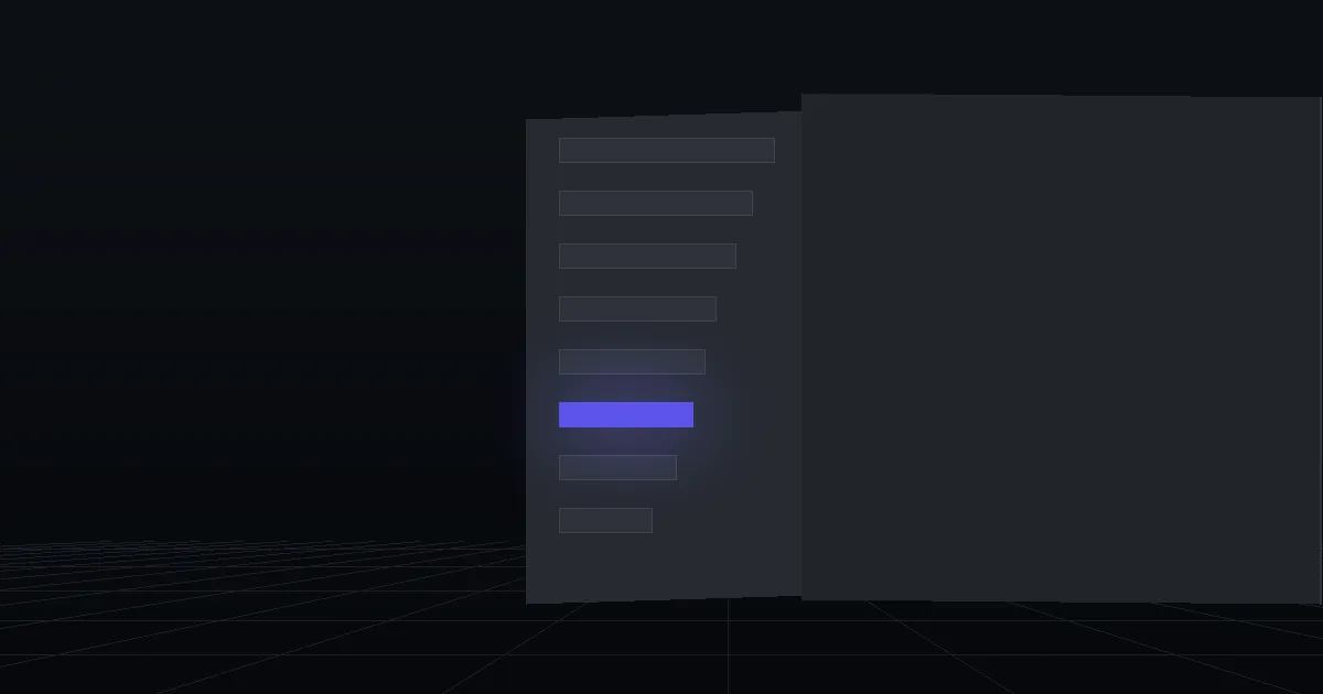 A dark panel of stacked bars in descending length, one bar lit indigo