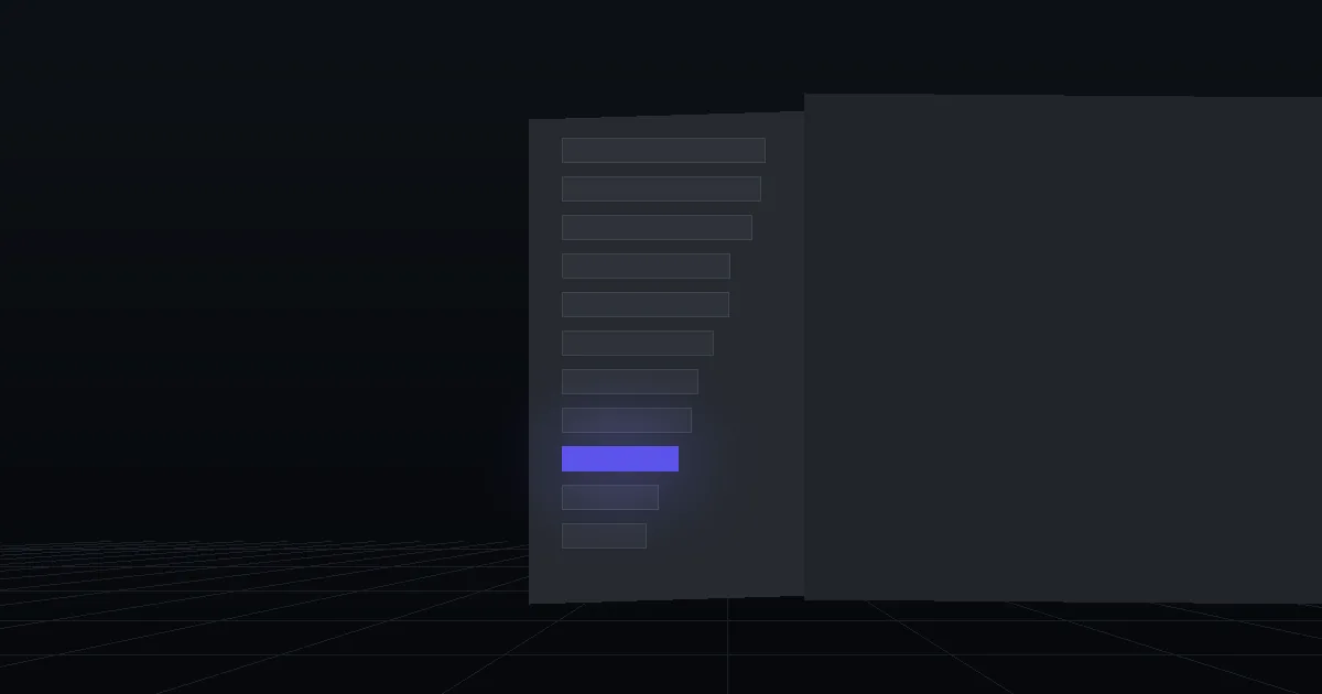 A dark panel of stacked bars in descending length, one bar lit indigo