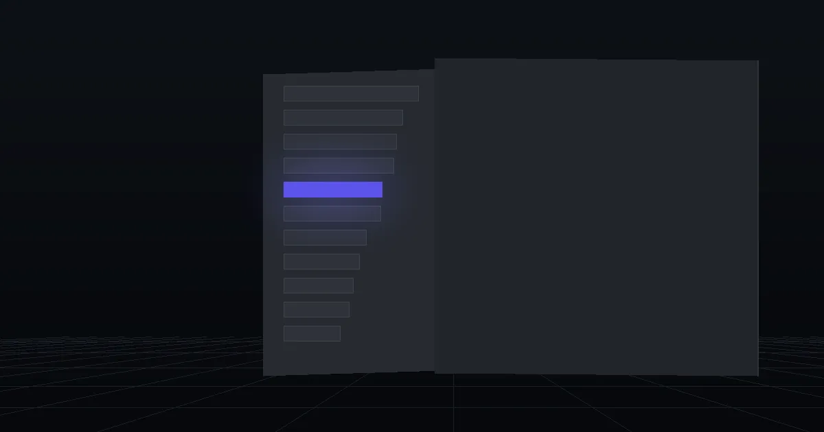 A dark panel of stacked bars in descending length, one bar lit indigo