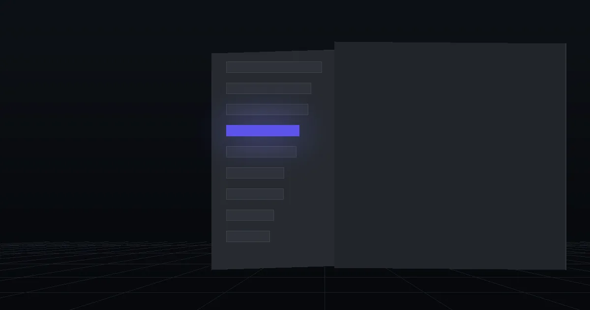 A dark panel of stacked bars in descending length, one bar lit indigo