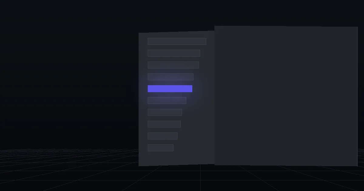 A dark panel of stacked bars in descending length, one bar lit indigo