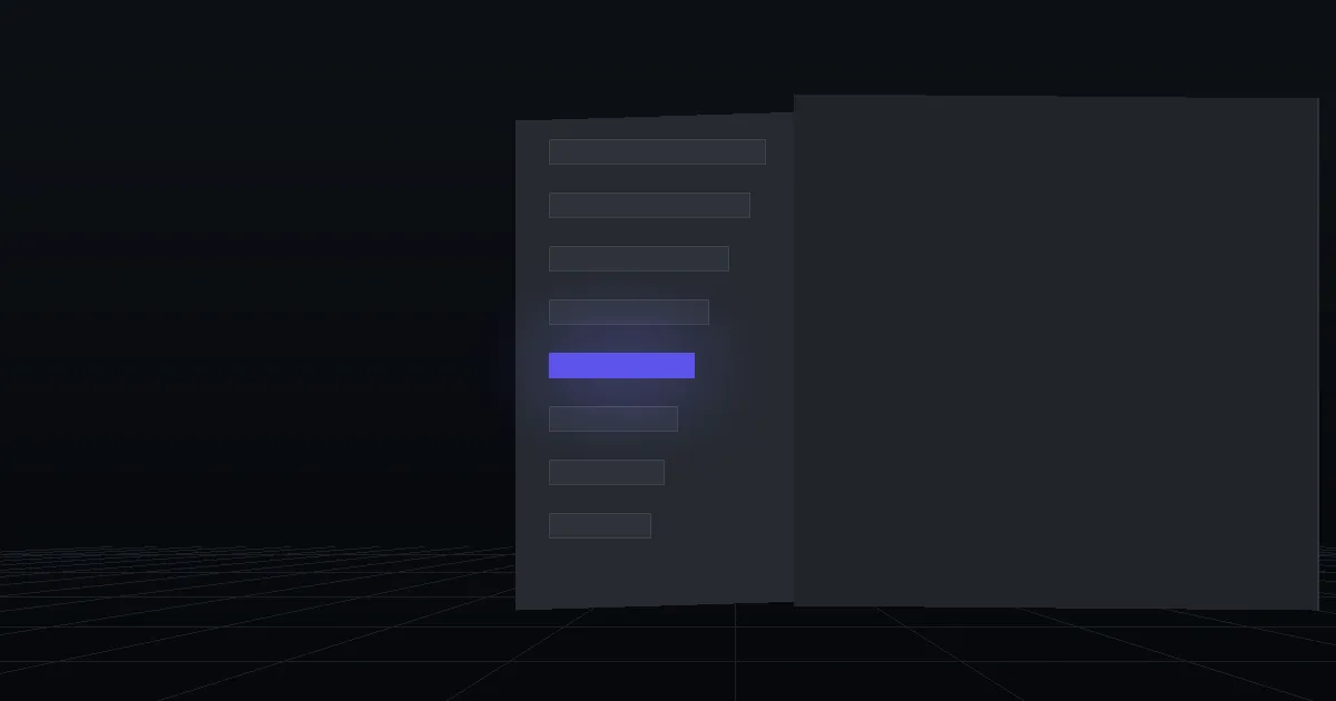 A dark panel of stacked bars in descending length, one bar lit indigo