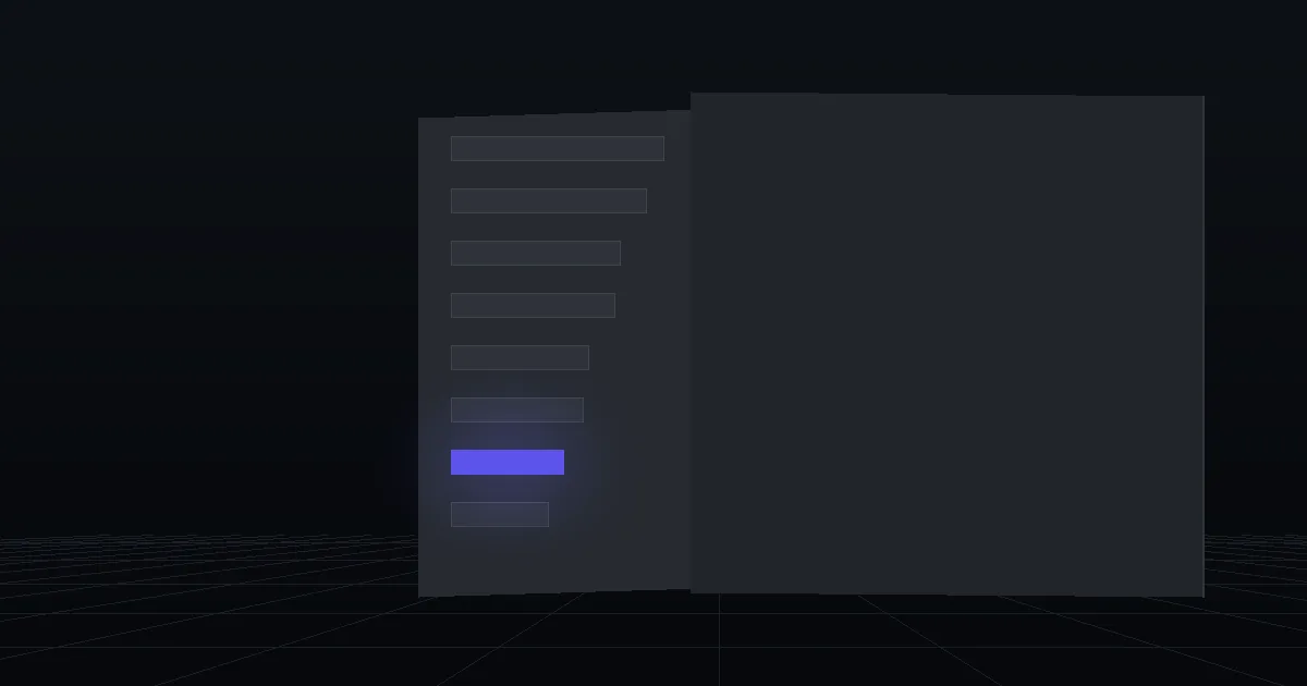 A dark panel of stacked bars in descending length, one bar lit indigo