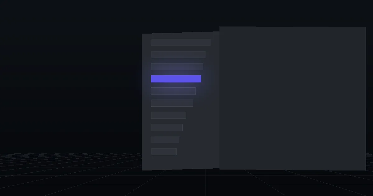 A dark panel of stacked bars in descending length, one bar lit indigo