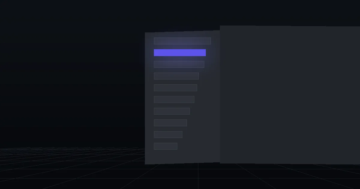A dark panel of stacked bars in descending length, one bar lit indigo