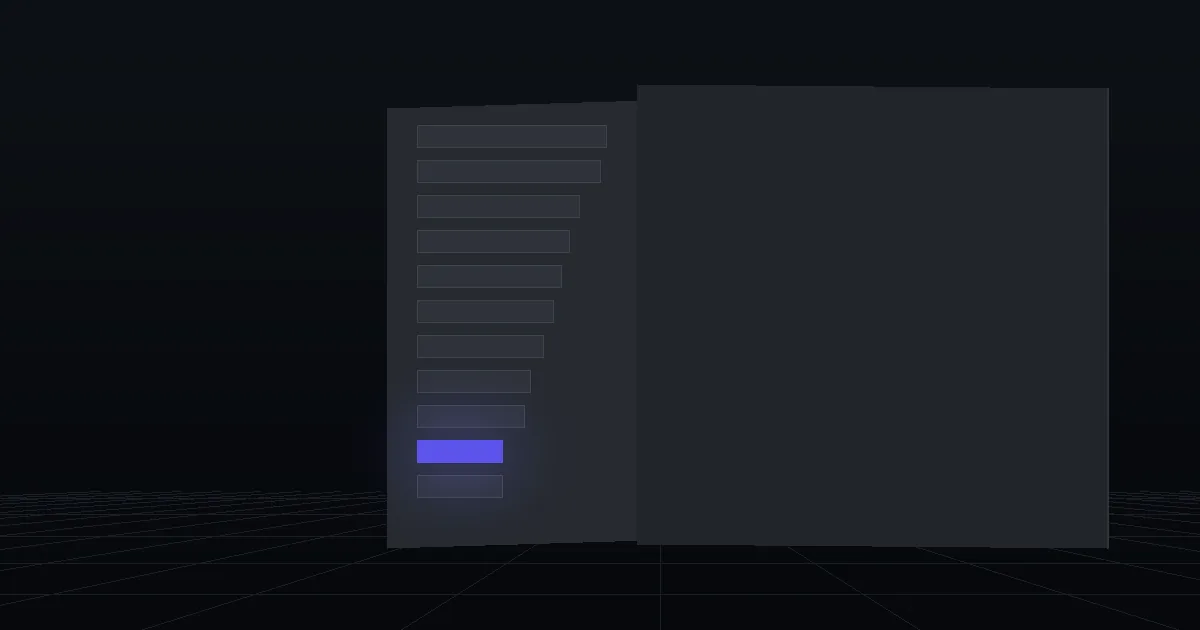 A dark panel of stacked bars in descending length, one bar lit indigo