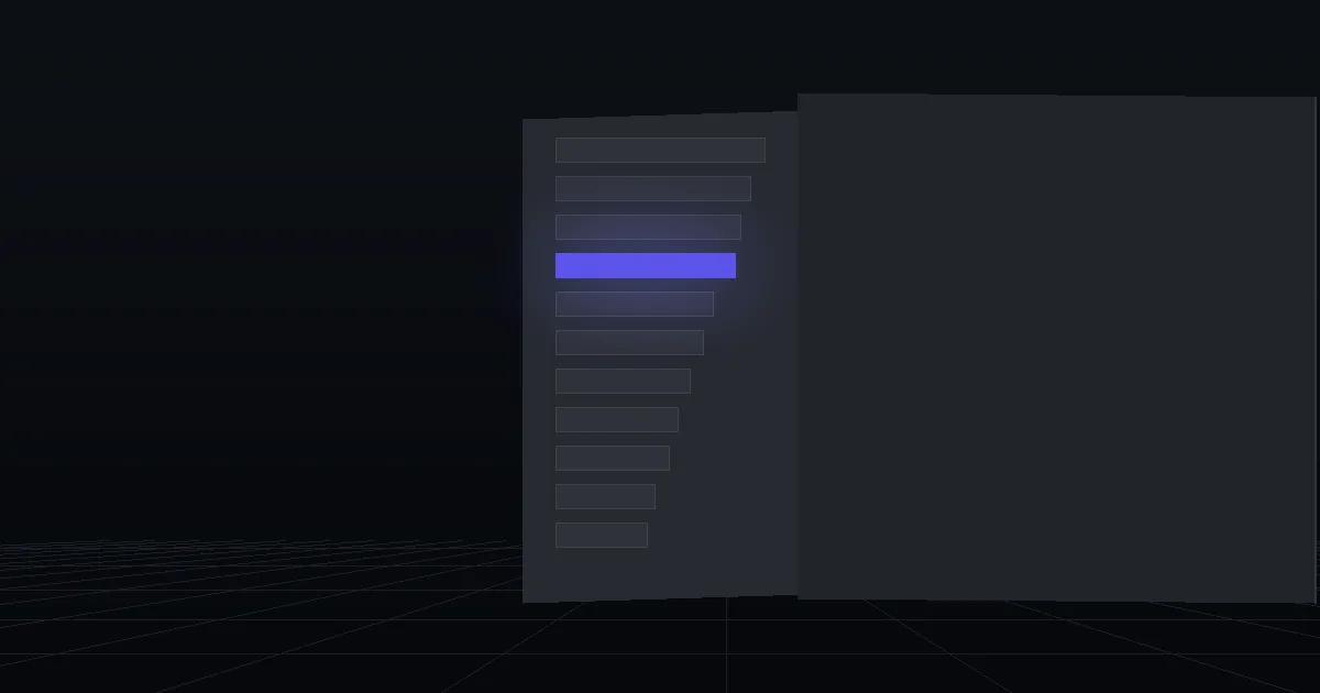 A dark panel of stacked bars in descending length, one bar lit indigo