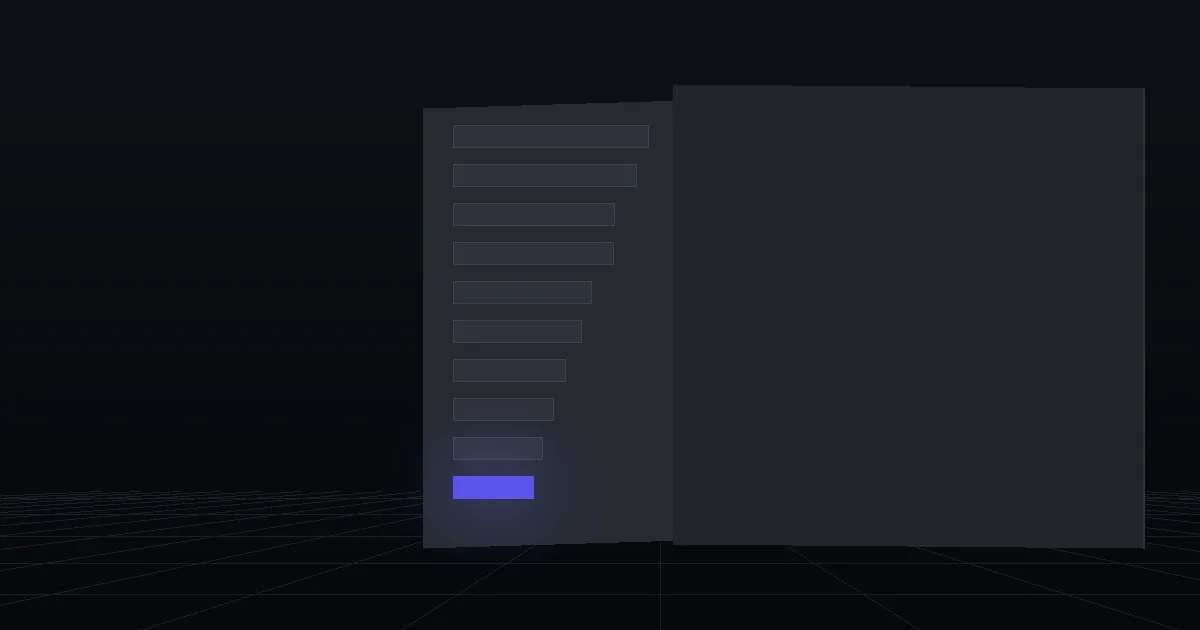 A dark panel of stacked bars in descending length, one bar lit indigo