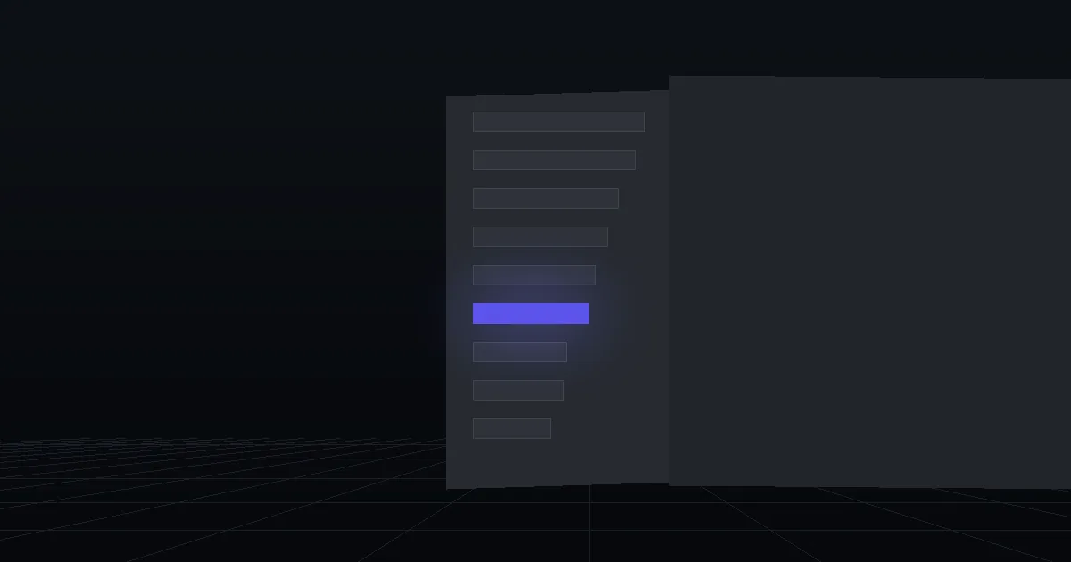A dark panel of stacked bars in descending length, one bar lit indigo