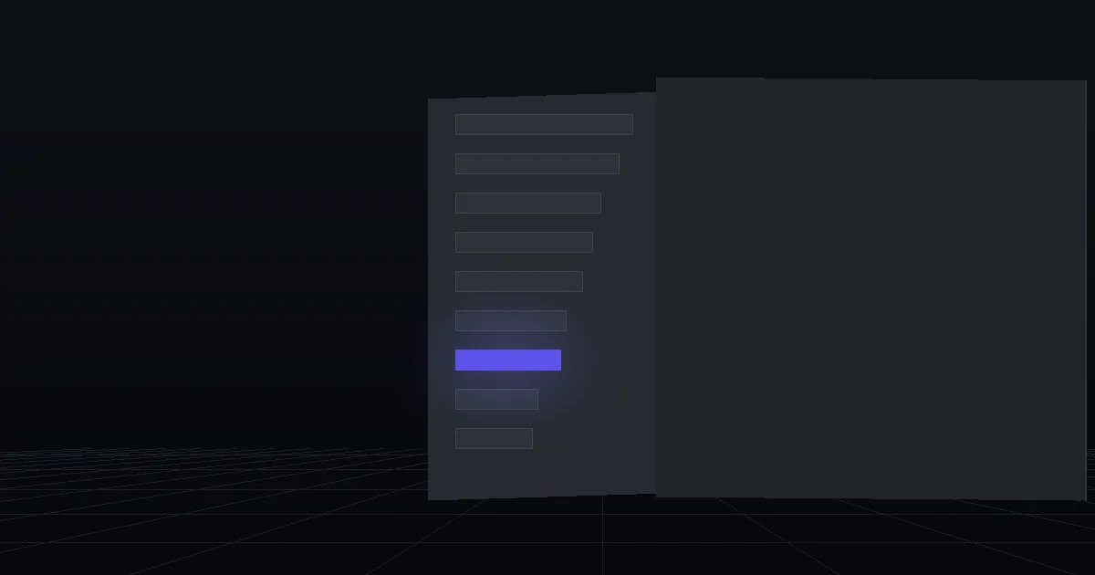 A dark panel of stacked bars in descending length, one bar lit indigo