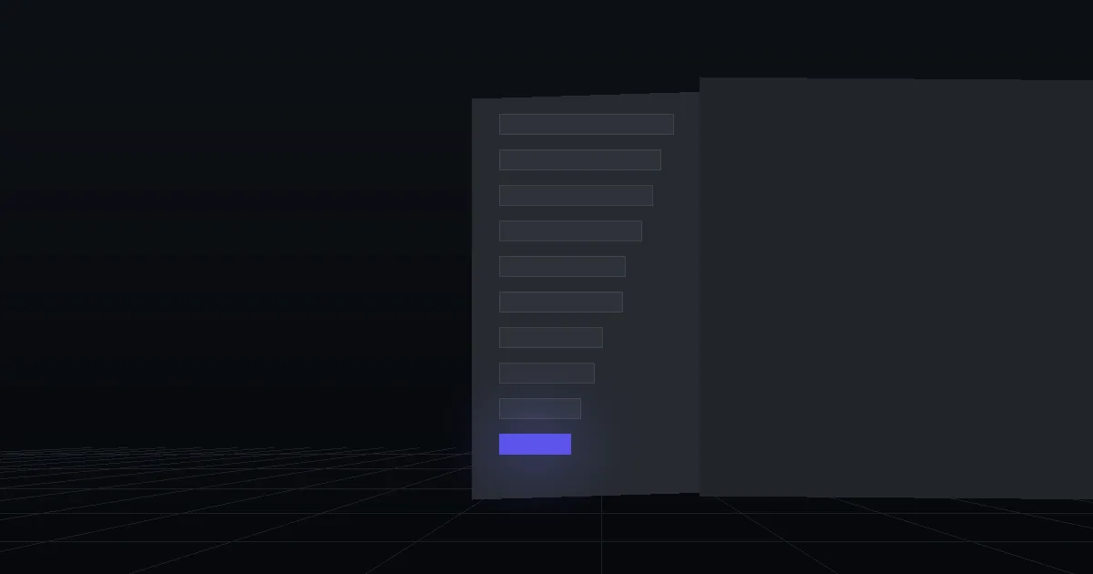 A dark panel of stacked bars in descending length, one bar lit indigo