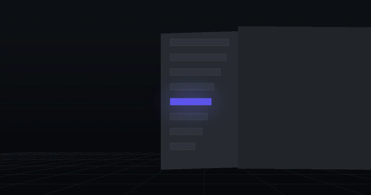 A dark panel of stacked bars in descending length, one bar lit indigo