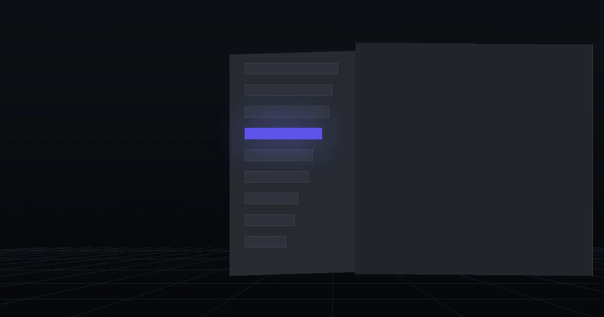 A dark panel of stacked bars in descending length, one bar lit indigo
