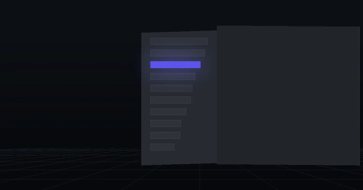 A dark panel of stacked bars in descending length, one bar lit indigo