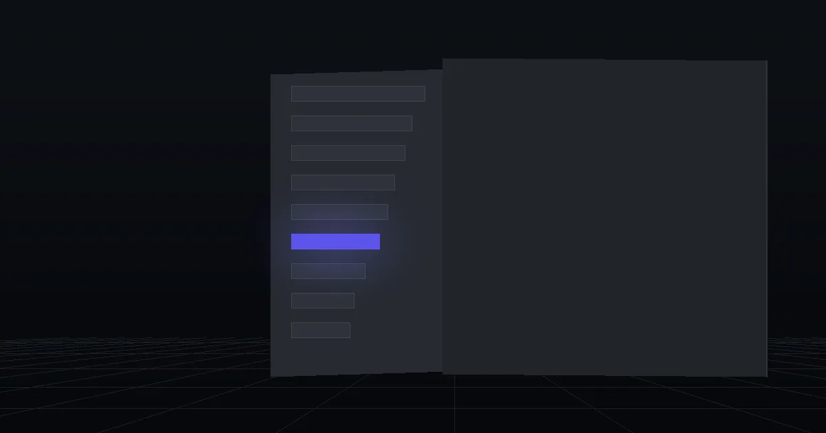 A dark panel of stacked bars in descending length, one bar lit indigo