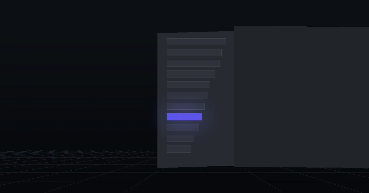 A dark panel of stacked bars in descending length, one bar lit indigo