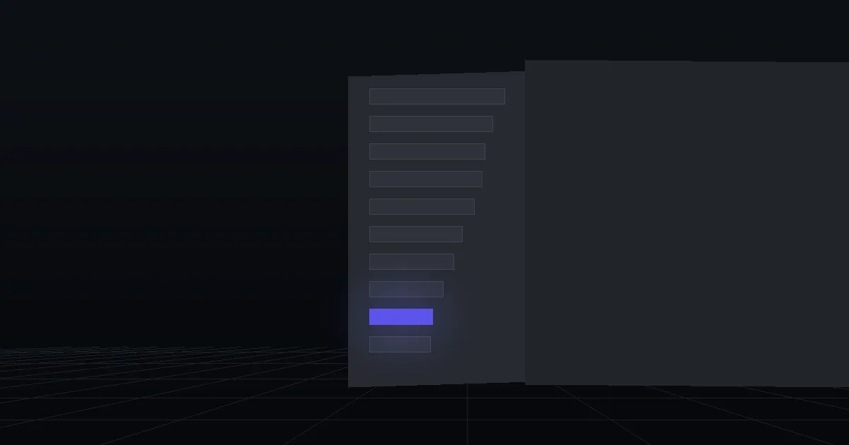 A dark panel of ranked horizontal bars descending in length, with the top bar lit indigo