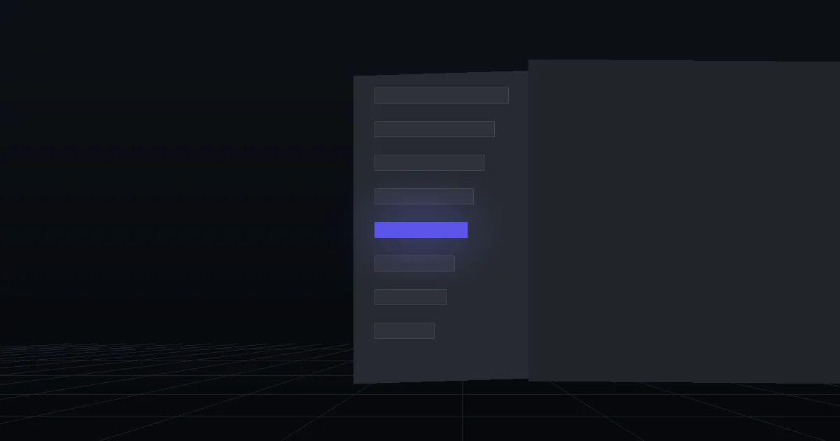 A dark panel of ranked horizontal bars in descending length, with one bar lit indigo