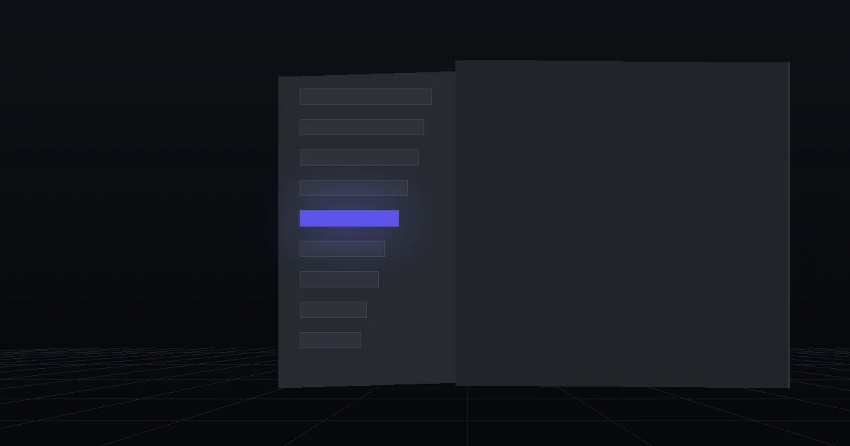 A dark panel of stacked bars in descending length, one bar lit indigo