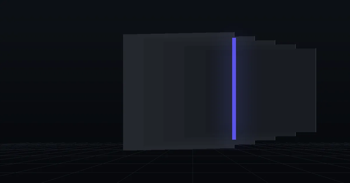 A single dark card with a narrow indigo strip across it