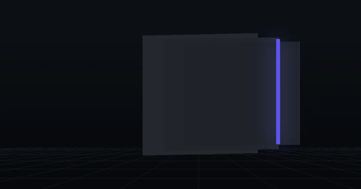 A single dark card with a narrow indigo strip across it