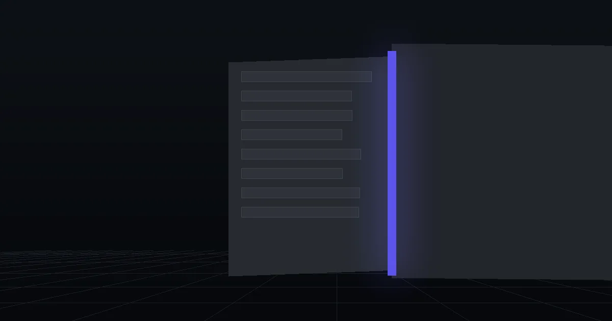 Two dark cards side by side, the front one edged with indigo light