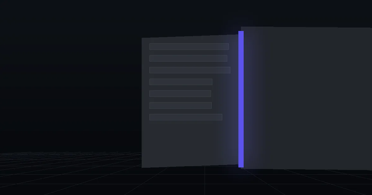 Two dark cards side by side, the front one edged with indigo light