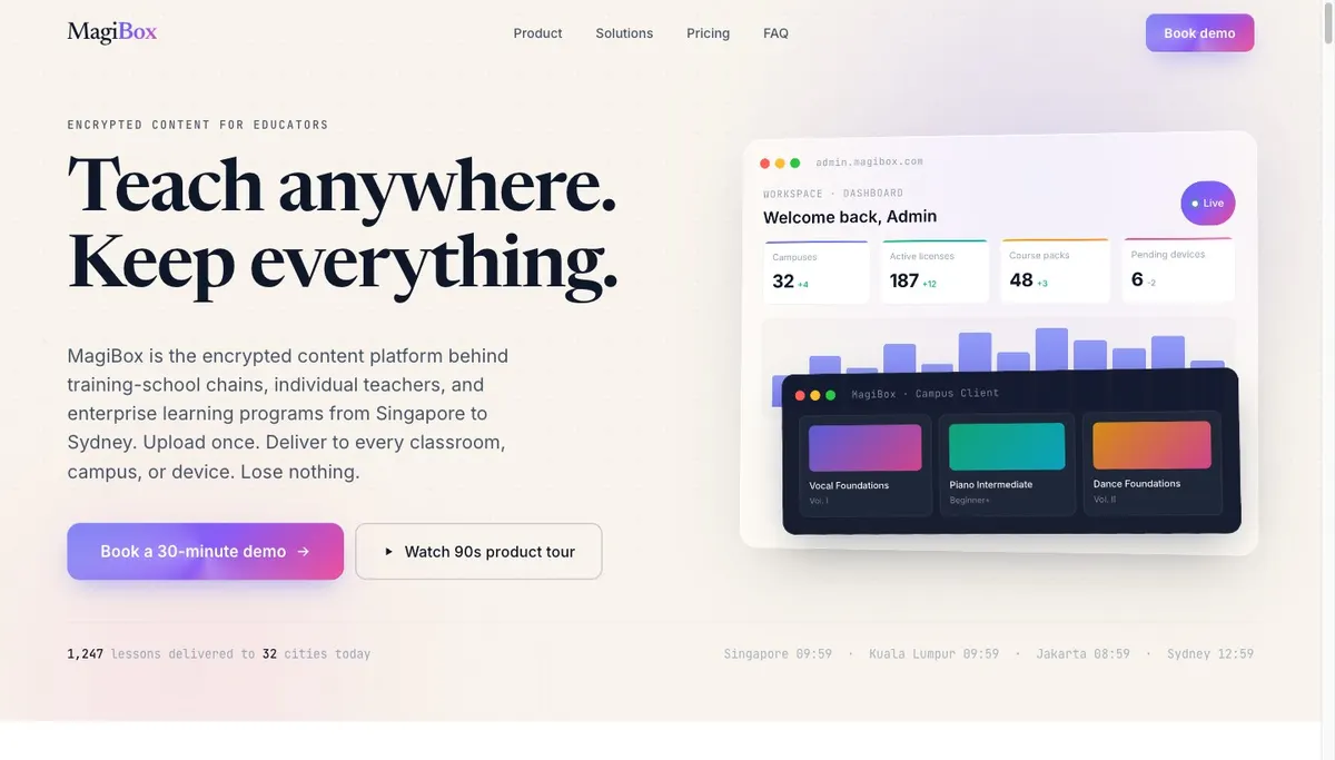MagiBox — Education content SaaS · Brand site