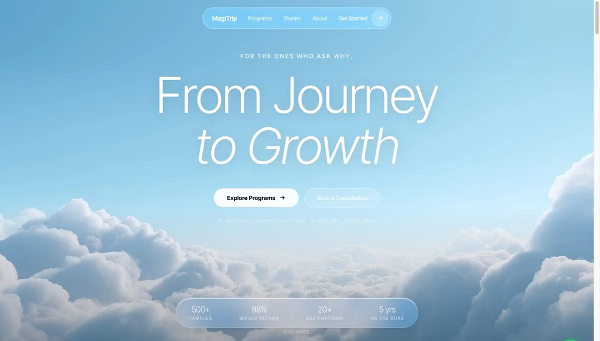 MagiTrip — Youth study abroad · Brand site