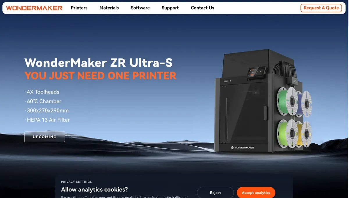 WonderMaker — 3D creation · Brand site